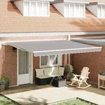 vidaXL automatische einziehbare Markise hellgrau 450x350 cm