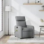 vidaXL Massagesessel Hellgrau Stoff