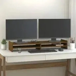 vidaXL Monitorst&auml;nder Honigbraun 100x27x15 cm Massivholz Kiefer