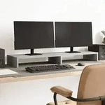 vidaXL Monitorst&auml;nder Betongrau 100x27x10 cm Holzwerkstoff