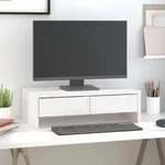 vidaXL Monitorst&auml;nder Wei&szlig; 50x27x15 cm Massivholz Kiefer