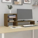 vidaXL Monitorst&auml;nder Honigbraun 81x20x30 cm Massivholz Kiefer