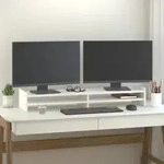 vidaXL Monitorst&auml;nder Wei&szlig; 100x27x15 cm Massivholz Kiefer