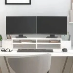 vidaXL Monitorst&auml;nder Wei&szlig; 100x27,5x15 cm Massivholz Kiefer