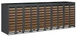 vidaXL Wagenm&uuml;llbeh&auml;lter f&uuml;r 5 Beh&auml;lter 340 x 77,5 x 121,5 cm Stahl