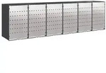 vidaXL Wagenm&uuml;llbeh&auml;lter f&uuml;r 6 Beh&auml;lter 408 x 77,5 x 115,5 cm Stahl