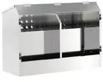 vidaXL Kaninchenf&uuml;tterer Silber 64,5 x 25,5 x 45,5 cm Verzinkter Stahl