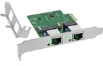 InLine&reg; Dual Gigabit Netzwerkkarte, 2x RJ45 1Gb/s, PCIe x1, inkl. LP Slotblech