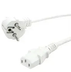 ROLINE GREEN Netzkabel, gerade IEC-Buchse, wei&szlig;, 3 m Kabel Stromkabel extern