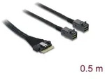 Delock PCIe 4.0 Kabel Slim SAS SFF-8654 8i zu 2 x Mini SAS HD SFF-8643 0,5 m