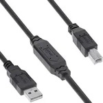 InLine&reg; USB 2.0 Aktiv-Kabel, USB-A Stecker zu USB-B Stecker, 12,5m Kabel USB &