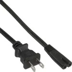 INLINE - 65er Bulk-Pack Netzkabel - Netzstecker USA auf Euro 8 C7 Stecker - 1,8m
