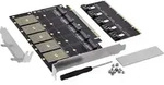 InLine Schnittstellenkarte PCIe x16 zu 5x M.2 Key B SATA inkl. Low-Profile Flexible