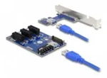 Delock Riser Card - Riser Card PCI Express x1 to 3 x PCIe x1 with 50 cm USB cabl