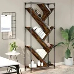 vidaXL B&uuml;cherregal R&auml;uchereiche 79x30x180 cm Holzwerkstoff und Metall