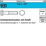Sechskantschraube DIN 931 m.Schaft M 12 x 260 A 4 (- 70) 10 St&uuml;ck