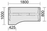 Schreibtisch E-Flex H650-1250xB1800xT1000mm Buche/silber li.elektr.h&ouml;henv.