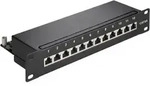goobay CAT 6a 10 Zoll Patch Panel 12 Port schwarz (Bulk)