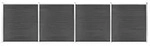 vidaXL Zaunelement Set WPC 699x186 cm Schwarz