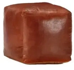 vidaXL Pouf Hellbraun 40 x 40 x 40 cm Echtes Ziegenleder