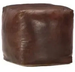 vidaXL Pouf Dunkelbraun 40 x 40 x 40 cm Echtes Ziegenleder