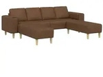 vidaXL Sofa Set Braun Faux Wildleder