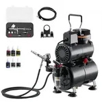 VEVOR Airbrush Set 1/6 PS mit Luftkompressor & Tank, 1 Dual Action Airbrush...
