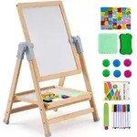 VEVOR Kunststaffelei f&uuml;r Kinder, 2-in-1-Kunststaffelei aus Holz, doppelseitig,...