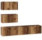 vidaXL TV-Schrankset Wandmontiert 4 pcs Altholz Holzwerkstoff