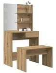 vidaXL Schminktisch-Set Artisan-Eiche Holzwerkstoff