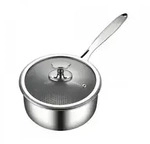 Saucentopf mit Deckel aus hochwertigem 18/10 Edelstahl ?24 cm in Silber...