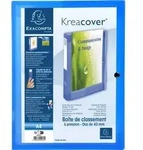 Exacompta 5x Archivbox + Knopf PP 700&mu;, R&uuml;cken 40mm, A4, Blau, 59982E