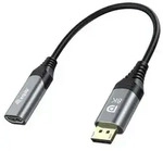 Equip Adapterkabel - DisplayPort m&auml;nnlich zu HDMI weiblich - 15 cm - Grau - 8K60Hz
