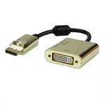ROLINE GOLD 4K DisplayPort-DVI Adapter, Aktiv, v1.2, DP ST - DVI BU Terminatoren,