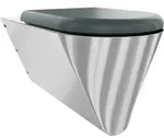 KWC AR T-WC, CAMPUS, Edelstahl, wandh&auml;ngend, 360x407x700 mm, Sitz grau, barrierefrei
