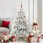 vidaXL K&uuml;nstlicher klappbarer Weihnachtsbaum Wei&szlig; 150 cm PVC und Stahl