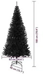 vidaXL Weihnachtsbaum mit 300 LEDs mit St&auml;nder Schwarz 180 cm PVC