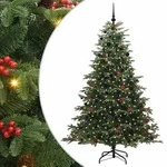 vidaXL K&uuml;nstlicher Weihnachtsbaum mit 300 LEDs mit St&auml;nder Gr&uuml;n 210 cm
