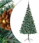 vidaXL K&uuml;nstlicher Weihnachtsbaum Gr&uuml;n 210 cm PVC und Stahl