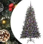 vidaXL K&uuml;nstlicher Weihnachtsbaum Gr&uuml;n 180 cm PVC, Plastik und Stahl