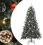 vidaXL K&uuml;nstlicher Weihnachtsbaum Gr&uuml;n 180 cm PVC, Plastik und Stahl