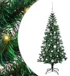 vidaXL K&uuml;nstlicher vorbeleuchteter Weihnachtsbaum Gr&uuml;n 150 cm