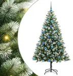 vidaXL K&uuml;nstlicher schwenkbarer Weihnachtsbaum mit flockigem Schnee