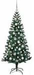 vidaXL K&uuml;nstlicher vorbeleuchteter Weihnachtsbaum Gr&uuml;n 180 cm