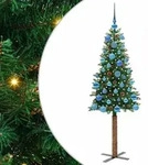 vidaXL Schlanker Weihnachtsbaum mit 150 LEDs mit St&auml;nder Gr&uuml;n 150 cm