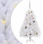 vidaXL K&uuml;nstlicher Weihnachtsbaum Wei&szlig; 68 x 68 x 120 cm PVC und Metall