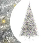 vidaXL K&uuml;nstlicher vorbeleuchteter Weihnachtsbaum Silber 240 cm PET