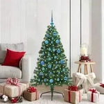 vidaXL K&uuml;nstlicher vorbeleuchteter Weihnachtsbaum Gr&uuml;n 150 cm PVC