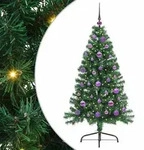 vidaXL K&uuml;nstlicher vorbeleuchteter Weihnachtsbaum Gr&uuml;n 150 cm PVC