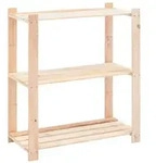 vidaXL Lagerregal mit 3 B&ouml;den 80&times;38&times;90 cm Kiefer Massivholz 150 kg